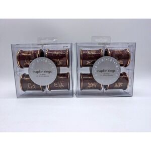 8 Set Martha Stewart Napkin Rings Winter Jubilee Ceramic‎ Fruit Party Luxury NEW